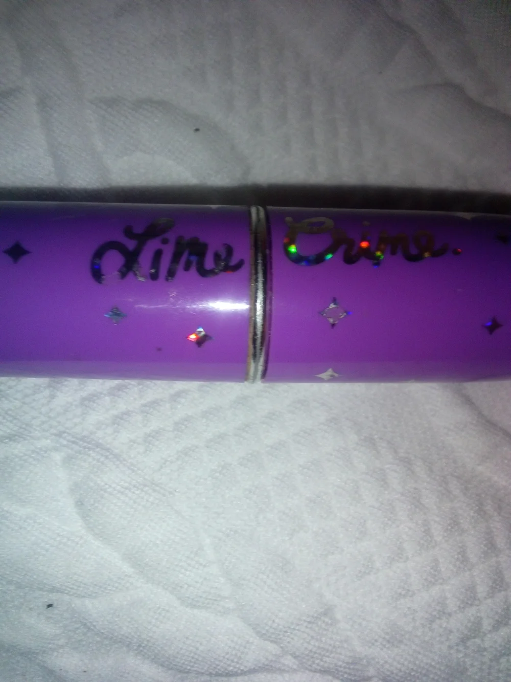 Lime Crime Hot Pink Lipstick in Purple Starry Tube